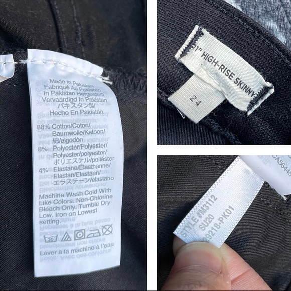 Madewell 11” High Rise Skinny Jeans in Black with Raw Cut Hem Size 24 - Picture 9 of 11